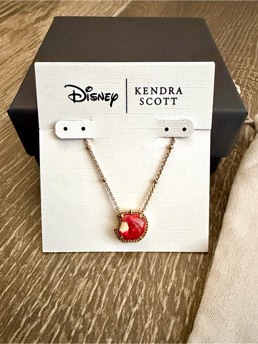 Disney x Kendra Scott Snow White Bitten Apple Pendant Gold Necklace